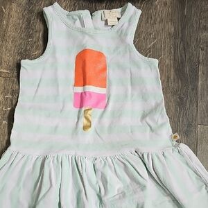 Kate Spade Mint and White Striped Dress with Orange Detail